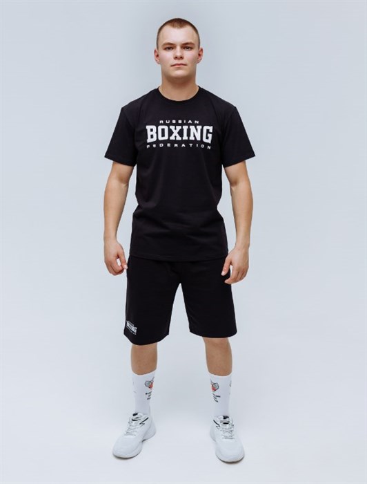 Футболка с принтом BOXING черная - фото 6379