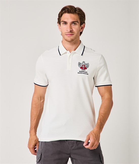 Поло Федерация бокса России, белое - фото 7245