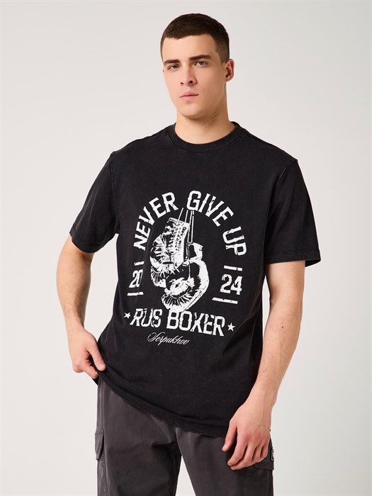 Футболка Rusboxer 24 boiled, черная - фото 7266