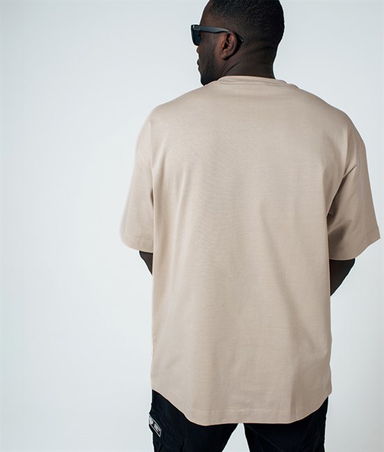 Футболка ФБ оверсайз, бежевая - фото 7281