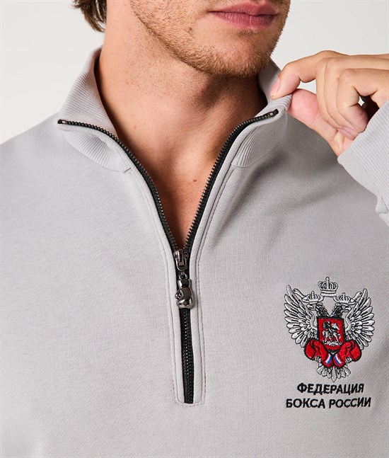 Толстовка ФБ классик полузамок, серая - фото 7301