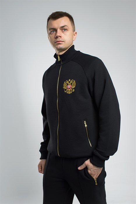Спортивный костюм Россия черное золото - фото 7368