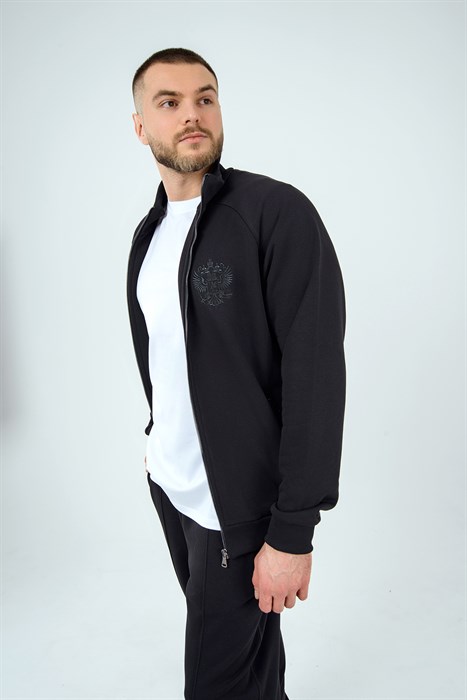 Олимпийка Россия черная с вышивкой 2337