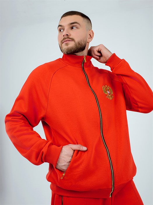 Олимпийка Россия красная с вышивкой - фото 7439