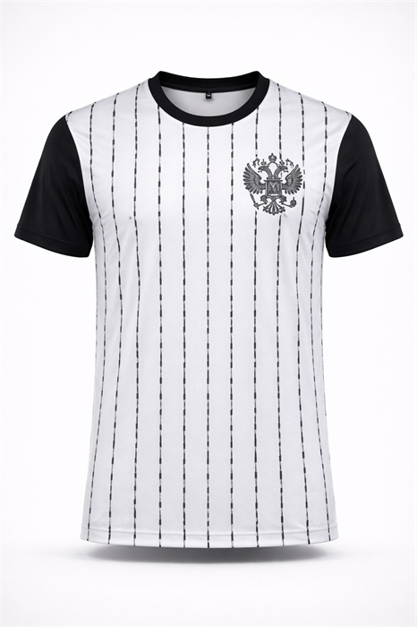 Футболка спортивная Россия белая с полосками - фото 7532