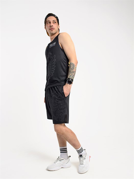 Майка спортивная Россия черная Золотой герб - фото 7728