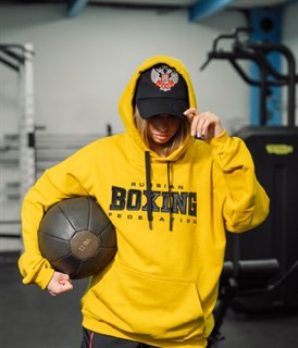 Худи с вышивкой Boxing, горчичное
