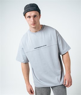 Футболка ФБ оверсайз, светло-серая