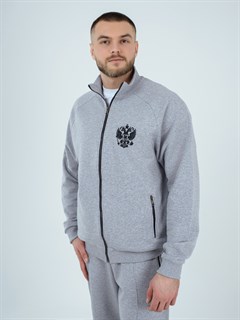 Олимпийка Россия серая с вышивкой 2363