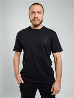 Футболка Россия с вышивкой черная 2339