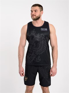 Майка спортивная Россия черная 2348