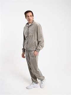 Спортивный костюм велюр Россия серый 2365