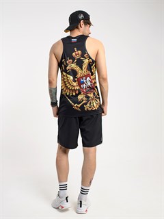 Майка спортивная Россия черная Золотой герб 2372