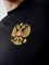 Футболка Россия с вышивкой черное золото 2340